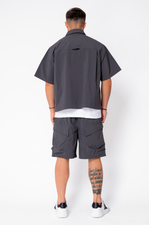 Set camasa si pantalon scurt din fas Grey Anthracite [2]