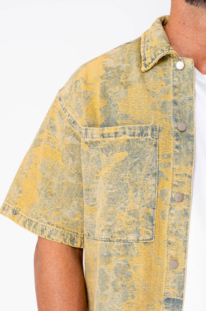 Set camasa si pantalon scurt din denim Blue/Yellow [4]
