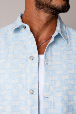 Denim shirt and shorts set Blue/Beige [5]