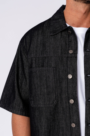 Set camasa si pantalon scurt din denim Black [4]