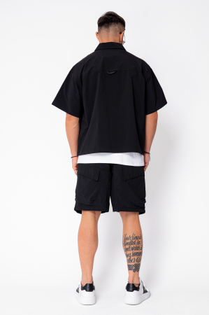 Set camasa si pantalon scurt din fas Black [2]