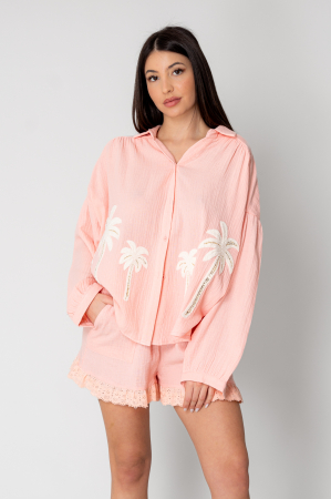 Sale Women - Peach shirt and shorts set