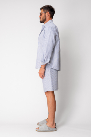 Set denim shirt and shorts Black/White [1]