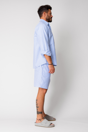 Set camasa si pantalon scurt stripe Blue/White [4]