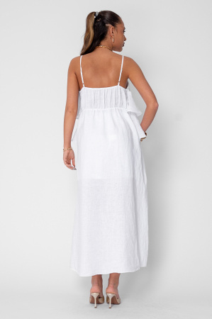 Set Maiou lung stil rochie si Pantaloni scurti din 100% in White [3]