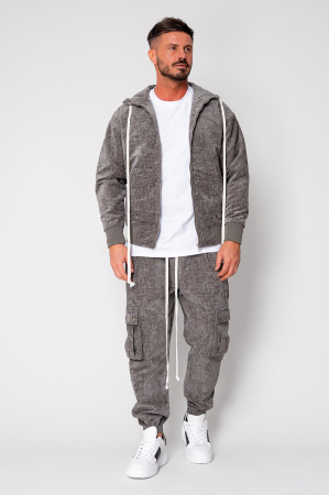 Set Cargo din catifea Hanorac si pantalon lung Grey [1]