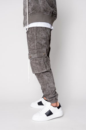 Set Cargo din catifea Hanorac si pantalon lung Grey [5]