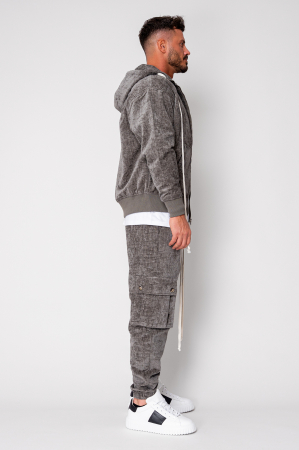 Set Cargo din catifea Hanorac si pantalon lung Grey [2]