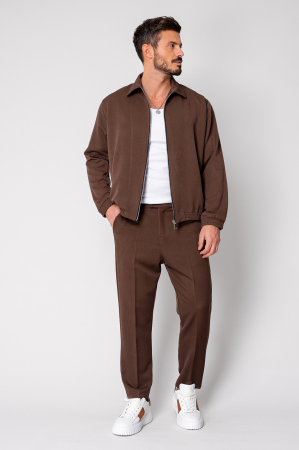 Set Caruso Jacheta cu fermoar si pantalon lung Brown New [1]