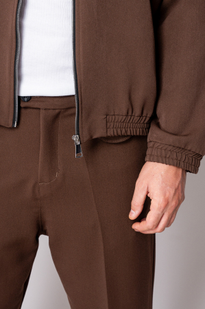 Set Caruso Jacheta cu fermoar si pantalon lung Brown New [4]
