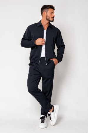 NOUTATI - Set Caruso Jacheta cu fermoar si pantalon lung Navy New