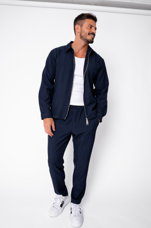 SALE - Set Zippered Jacket and Long Trousers Premium Navy