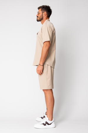 Set Como V-cut blouse and shorts Beige [2]