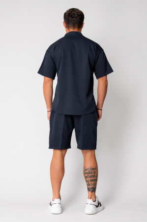 Set Como V-cut blouse and shorts Navy [3]