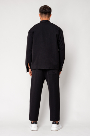 Set Como V-cut shirt and long pants Black [3]