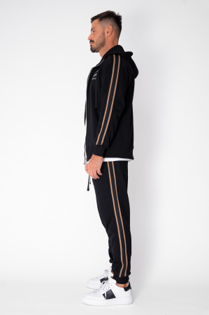 Set Cool Rock hanorac cu fermoar si pantalon conic New Black [2]