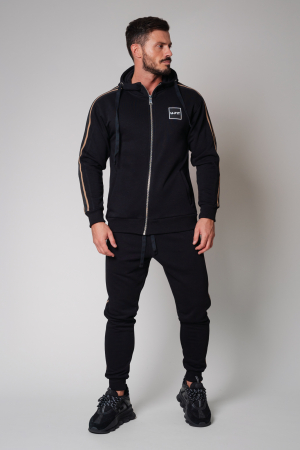 Set Cool Rock hanorac cu fermoar si pantalon conic New Black [1]