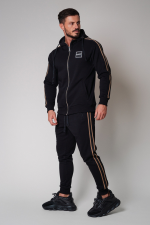 PROMOTII - Set Cool Rock hanorac cu fermoar si pantalon conic New Black