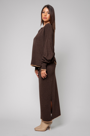 Sylvie Set Sweater and Skirt wool and cashmere Chocolate [1]