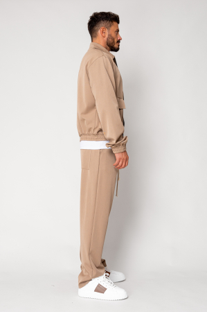 Set Dario Jacket zipper with pocket and long pants Beige [2]