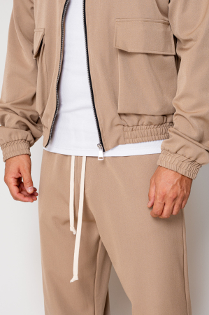 Set Dario Jacket zipper with pocket and long pants Beige [4]