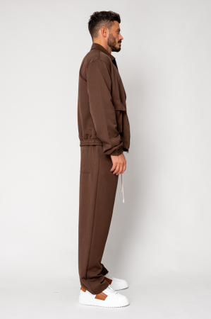 Set Dario Jacket zipper with pocket and long pants Brown [2]