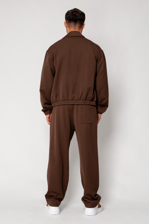 Set Dario Jacket zipper with pocket and long pants Brown [3]