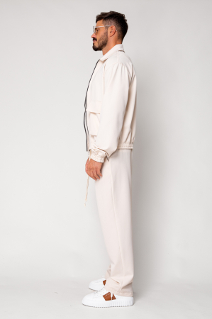Set Dario Jacket zipper with pocket and long pants Cream [2]