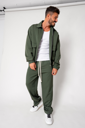 Seturi Imbracaminte - Set Dario Jacheta cu fermoar si pantalon lung Kaki