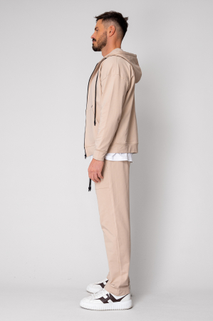 Set Loren din bumbac Jacheta si pantalon Beige [2]