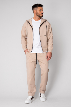 Set Loren din bumbac Jacheta si pantalon Beige [1]