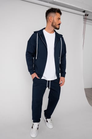 Promotii Barbati - Set Loren din bumbac Jacheta si pantalon Navy