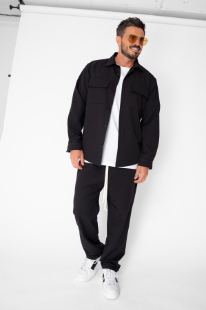 CODE NEW - Set Denver Shirt and long pants with drawstring Premium Black