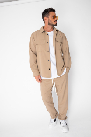 CODE NEW - Set Denver Shirt and long pants with drawstring Premium Taupe