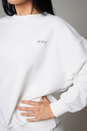 Set Easy bluza si pantalon Oversized Off White [4]