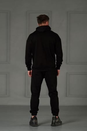 Set Easy-Fit cu fermoar hanorac Oversized si pantalon Black [5]