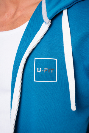 Set Easy hanorac cu fermoar Oversized si pantalon Peacock Blue [3]