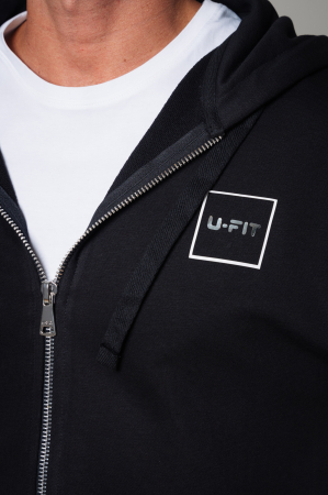 Set Easy hanorac cu fermoar Oversized si pantalon Black [3]