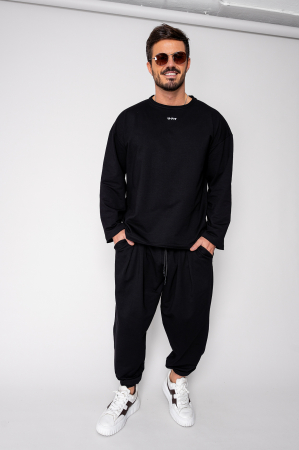 NOUTATI - Set Flex Bluza Oversized si pantalon Baggy Black