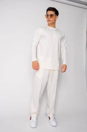 NOUTATI - Set Flex Bluza si pantalon lung Off White