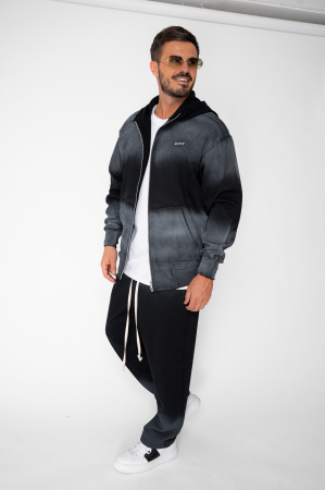 Set Washed Black Zip-Up Hoodie and Pants [1]