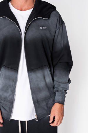 Set Washed Black Zip-Up Hoodie and Pants [5]
