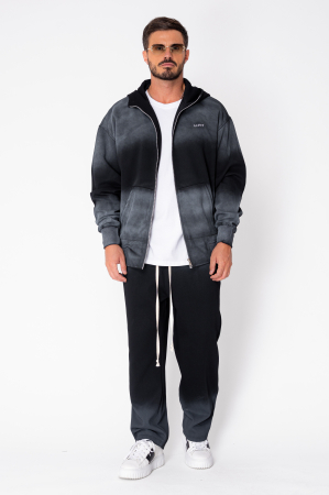 Set Washed Black Zip-Up Hoodie and Pants [2]