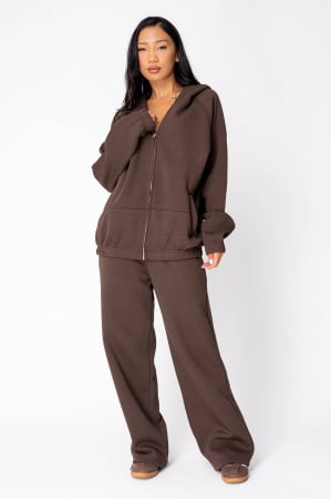 Tracksuite - Winter set zip hoodie and pants Brown