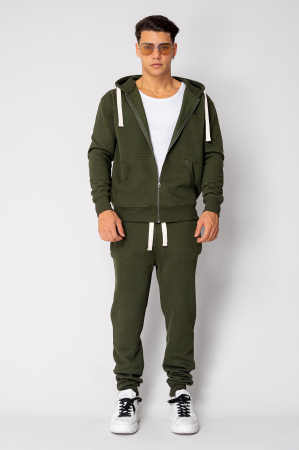 Set hanorac cu fermoar si pantalon Kaki [3]