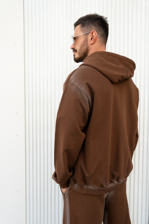 Set hanorac cu fermoar si pantalon lung Brown Prespalat [5]