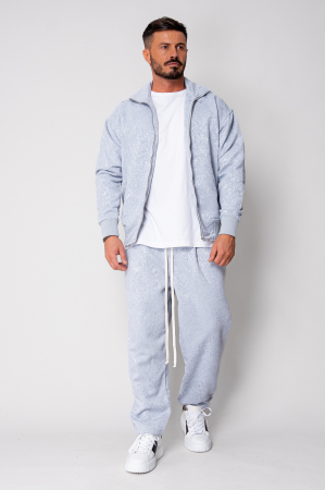 Set of Sweatshirt with zipper and long straight pants Blue [1]