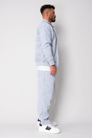 Set of Sweatshirt with zipper and long straight pants Blue [2]