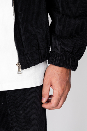 Set Hanorac cu fermoar si Pantalon Lung din reiat Corduroy Black [3]