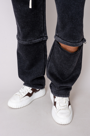 Pre-Washed Set hoodie with zipp and pants Black [5]